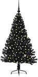 vidaXL K&uuml;nstlicher Vorbeleuchteter Weihnachtsbaum Schwarz 120 cm PVC 3397116