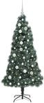 vidaXL K&uuml;nstlicher Vorbeleuchteter Weihnachtsbaum mit Kugelset 150 cm 3396156