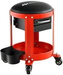 Costway Werkstatthocker mit 2 Schubladen 150 kg Belastbar Rot