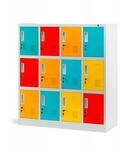 Jan Nowak Schlie&szlig;fachschrank mit 12 Abteilen OLA 109 x 120 x 45 cm Grau-Vielfarbig