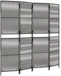 vidaXL Paravent 4 Tlg Grau Poly Rattan 365378