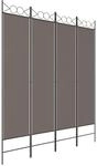 vidaXL 4 Tlg Paravent Anthrazit 160x220 cm Stoff 350168