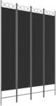 vidaXL 4 Tlg Paravent Schwarz 160x220 cm Stoff 350169