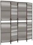 vidaXL Paravent 4 Tlg Braun Poly Rattan 365393