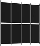 vidaXL 4 Tlg Paravent Schwarz 200x200 cm Stoff 350233