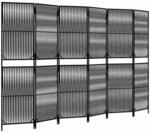vidaXL Paravent 6 Tlg Schwarz Poly Rattan 365384