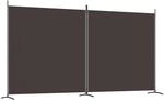 vidaXL 2 Tlg Paravent Braun 348x180 cm Stoff 350275