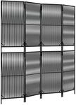 vidaXL Paravent 4 Tlg Schwarz Poly Rattan 365392