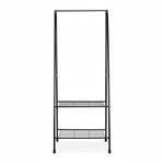 Relaxdays Kleiderst&auml;nder Metall Schwarz mit 2 Ablagen 160 cm x 61,5 cm x 38 cm 3 kg