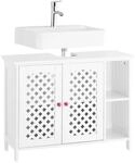 SoBuy Waschbeckenunterschrank Badschrank mit Offenem Regal Wei&szlig; 80x31,5x60,5cm