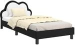 vidaXL Kinderbettgestell mit Kopfteil Schwarz 90 x 190 cm PU 42011184