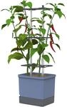 Gusta Garden Chilitopf Charly Chili Pflanzentopf mit Rankhilfe Blau H&ouml;he 105,4...