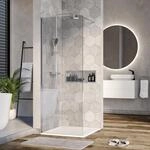 Bernstein Duschabtrennung Walk-In Nano Echtglas EX101 Klarglas 10mm Wandprofil Chrom