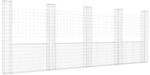 vidaXL Gabionenkorb U-Form mit 5 S&auml;ulen Eisen 500x20x200 cm 151292