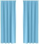 vidaXL Verdunkelungs-Vorh&auml;nge mit Ringen Himmelblau Polyester 4107435