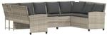 vidaXL Gartensofa mit Kissen Hellgrau Poly Rattan 3365334