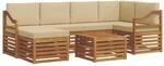 vidaXL Sofagarnituren 7 Tlg Natur und Beige Massivholz Akazie 3375148