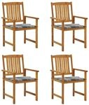 vidaXL Gartenst&uuml;hle mit Kissen 4 Stk Massivholz Akazie 3061196