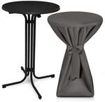 Beautissu Bellini Stehtisch &oslash; 70cm Schwarz mit Premium Stehtischhusse &oslash; 70cm