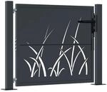 vidaXL Gartentor Anthrazit 105x80 cm Stahl Gras-Design 153166