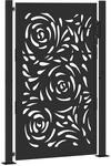vidaXL Gartentor Schwarz 105x155 cm Stahl Flammendesign 4100991