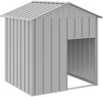 vidaXL Hundeh&uuml;tte mit Dach Hellgrau 117x103x123 cm Verzinkter Stahl 172350
