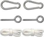 AMANKA H&auml;ngematten Befestigung bis 160 kg mit Karabiner und Schrauben