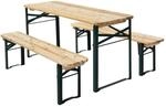 ML-Design Kindersitzgarnitur Outdoor Tannenholz 2 B&auml;nke mit Tisch