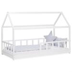 Homestyle4u Bodenbett 90x200 mit Lattenrost in Wei&szlig; 2385