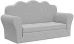 vidaXL Kinder-Schlafsofa 2-Sitzer Hellgrau Weicher Pl&uuml;sch 357059