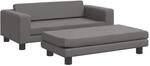 vidaXL Kindersofa mit Hocker Grau 100x50x30 cm Kunstleder 3196417