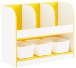SoBuy Kinderregal mit 4 Offenen F&auml;chern B&uuml;cherregal Aufbewahrungsregal KMB107-G