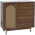 MCW Kommode P52 Poly-Rattan MDF Melamin 95x100x40cm Braun