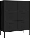 vidaXL Schubladenschrank Schwarz 80x35x101,5 cm Stahl
