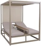 MCW Alu Lounge-Gartenliege P81 10cm-Polster 220g/m&sup2; 196x165x196cm Beige Polster