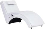 vidaXL Massage Chaiselongue mit Kissen Wei&szlig; Kunstleder