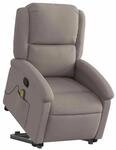 vidaXL Massagesessel mit Aufstehhilfe Taupe Stoff 3204184