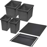 Ninka Abfalltrennsystem Eins2vier KB 600 mm 2x 8L 2x 17L Dunkelgrau f&uuml;r