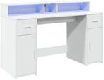 vidaXL LED-Schreibtisch Wei&szlig; 140x55x91 cm Holzwerkstoff 3309420