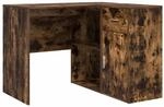 vidaXL Eckschreibtisch mit Regal Ger&auml;ucherte Eiche 102 x 50 x 75 cm 3337277