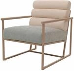 MCW Lounge-Sessel O38 Beige Polster Blau-Gr&uuml;n