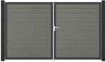 GroJa Solid Steckzaun Tor DIN Rechts DB Grau