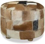 vidaXL Hocker Echtes Ziegenfell Rund 50 x 50 x 45 cm