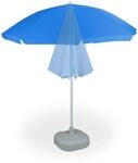 Relaxdays Sonnenschirm Polyester Stahl Blau H&ouml;henverstellbar Kippbar &oslash; 180 cm 193