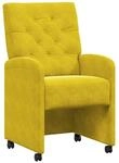 vidaXL Esszimmerst&uuml;hle mit Rollen 2 Stk Gelb 58 x 67 x 97 cm Samt 42017872
