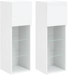 vidaXL TV-Schr&auml;nke mit LED-Leuchten 2 Stk Wei&szlig; 30,5x30x90 cm 837002
