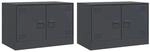 vidaXL TV-Schr&auml;nke 2 Stk Anthrazit 67x39x44 cm Stahl 841636