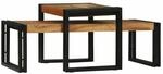 vidaXL Couchtisch 2 Stk Braun 48 x 40 x 40 cm Massivholz Akazie 4104722