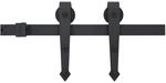 vidaXL Schiebet&uuml;rbeschlag-Set SKIEN 200 cm Stahl Schwarz 145259