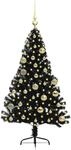 vidaXL K&uuml;nstlicher Vorbeleuchteter Weihnachtsbaum Schwarz 120 cm PVC 3397119